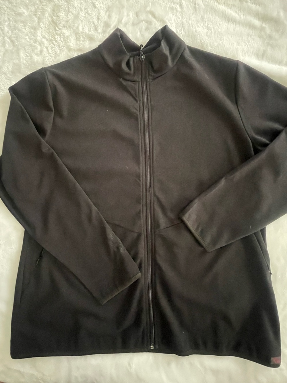 Woolrich women's black full zip jacket XL zippered pockets great condition